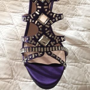 Purple dress high heels platform